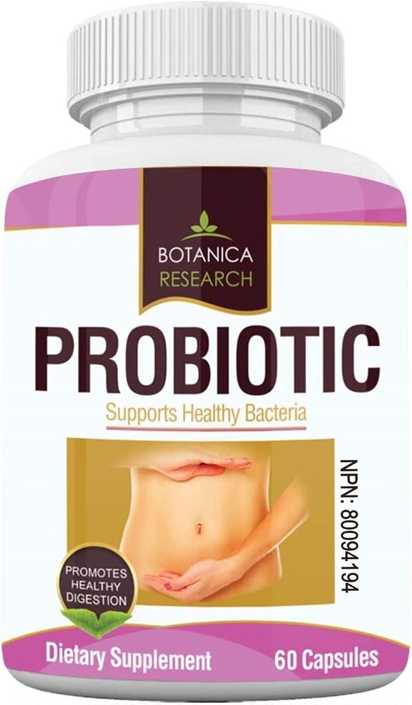 Probiotika Alle naturlige sundhed supplement til kvinder og mænd med mælkesyrebakterier til Gut, Gær Support 60 Oral Flora Kapsler til daglig brug. Lavet i Amerika af Botanica Research