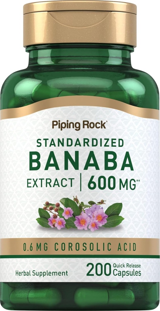 Piping Rock Banaba Leaf Extract Kapsler 124; 600mg