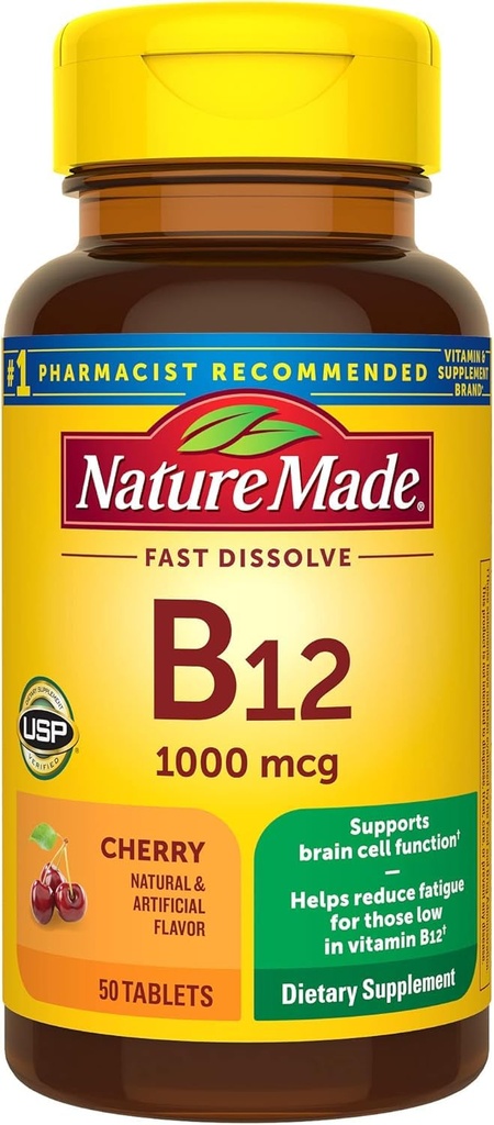 Nature Made Vitamin B- 12 1000 MCG Sublingual, 50 Greve (pakke med 3)