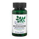 Vitanica Iron Extra, Jerntilskud Forbedret Absorption med vitamin C 500 mg, methylfolat 400mcg, B12 vitamin 500mcg, Calcium, gul Dock, Mælkebøtte Root & Nettle Leaf ekstrakt, Vegan, 60 kapsler