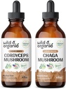Wild & Organic Cordyceps Tinktur 4 fl oz & Chaga Mushroom Tinktur 4 fl oz