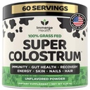 Super Colostrum Grass Fed Bovine Colostrum pulver til bloating, immunforsvar, energi, Gut sundhed hår, hud og negle Colostrum Supplement 124; 50% IgG Cow Colostrum til mennesker; Superfood til kvinder og mænd
