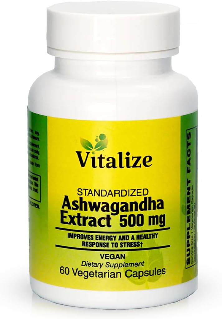 Vitalize - Ashwagandha Uddrag 124; Forbedrer energi Budd124; Superb Cortisol Manager Budd124; Vegan Budd124; Kosttilskud Budd124; 60 Ashwagandha Kapsler Budd124; Ashwagandha 500mg
