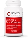PROTOKOL TIL LIV BALANCE Gamma E Toco Complex - Vitamin E 300mg - Antioxidant Support - for hjerte-kar-sundhed & hjerne - med tocotrienoler - Halal & Dairy Free - 90 Softgels