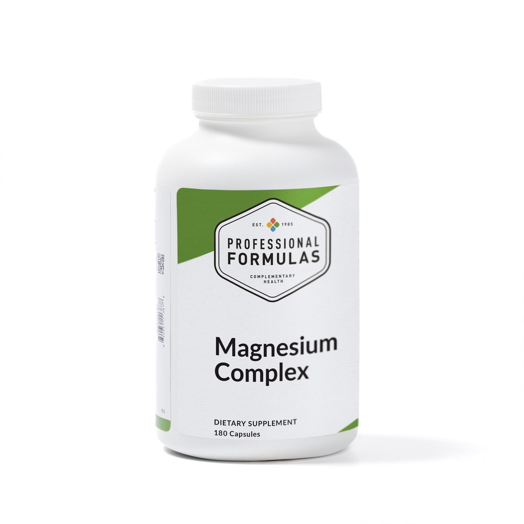 Professionel formulas Magnesium Complex - Magnesium som Glycinat, Citrate, Malat, & Krebs cyklus - at støtte sund neuromuskulær & hjertefunktion - Vegetar, GF, Hypoallergen -180ct