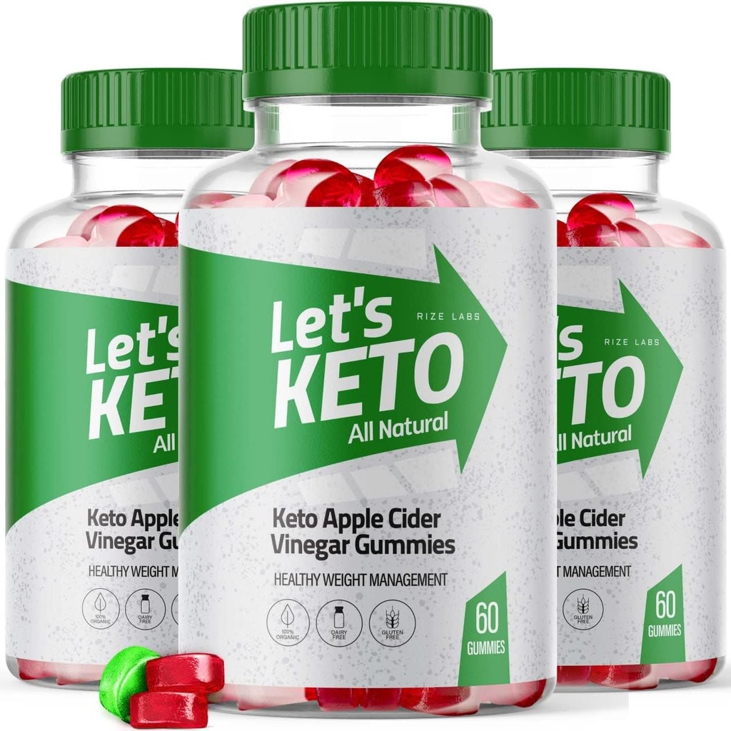 rize labs - Lets Keto Apple Cider Vingirl Gummies for Weight Management Loss - Advanced Formel - Alle naturlige ingredienser (180 Gummies) (Pack of 3)