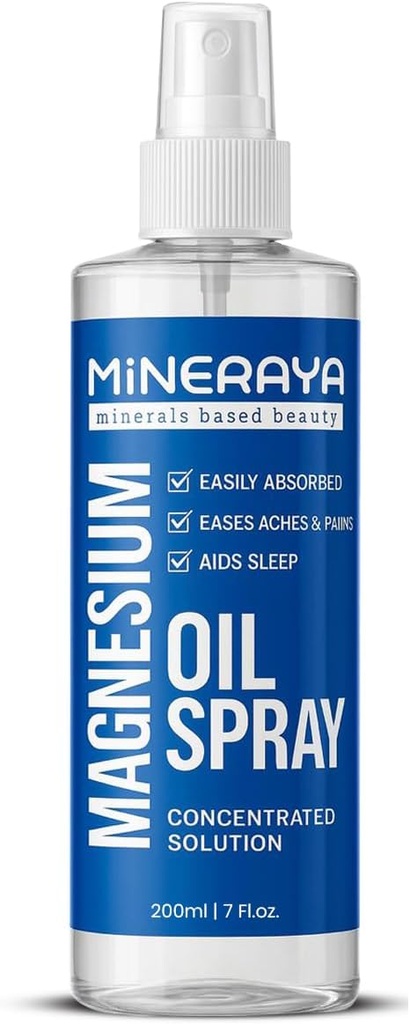 Magnesium Oil Spray 7 Fl Oz. 100% Økologisk, Ekstra Styrke Tematisk Magnesium Spray til Feet. Muscle Recovery & Sound Sleep