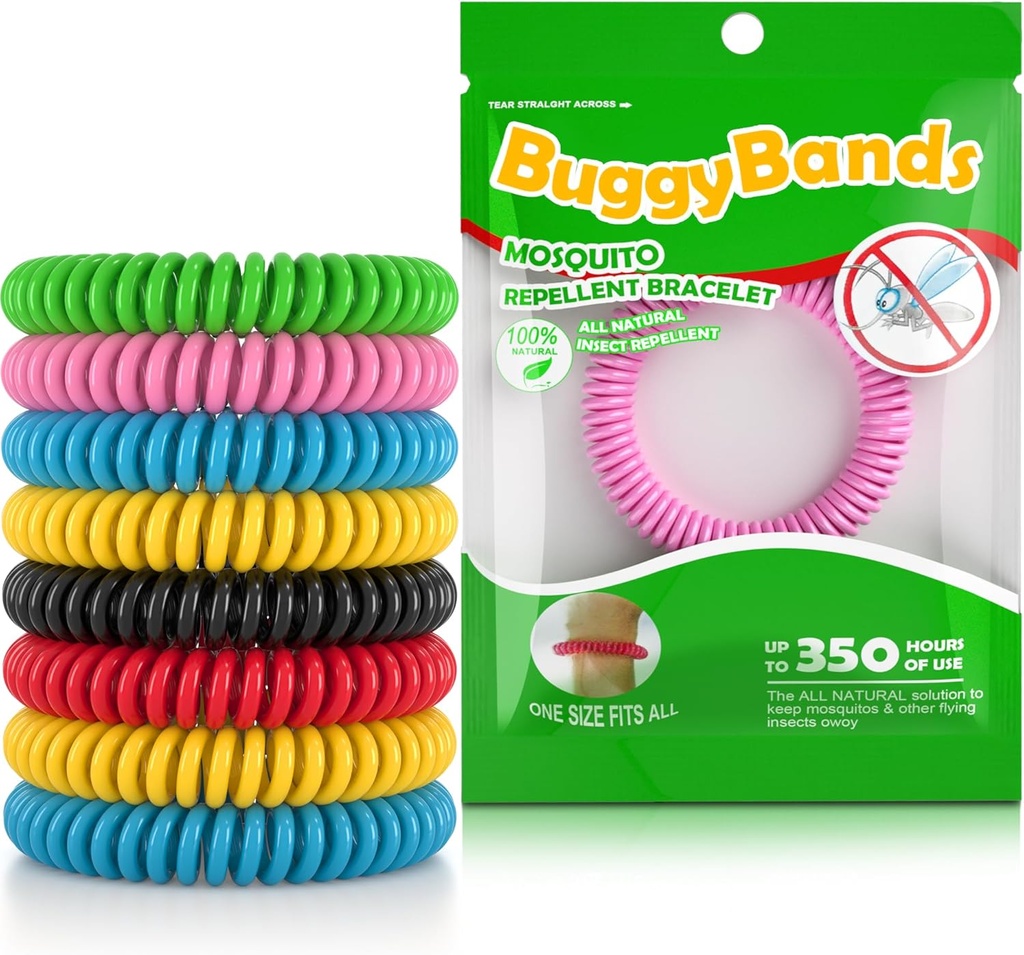 12 Pack Mosquito Repellent Armbånd, individuelt indpakket, DEET Free, Natural og Vandtæt Band