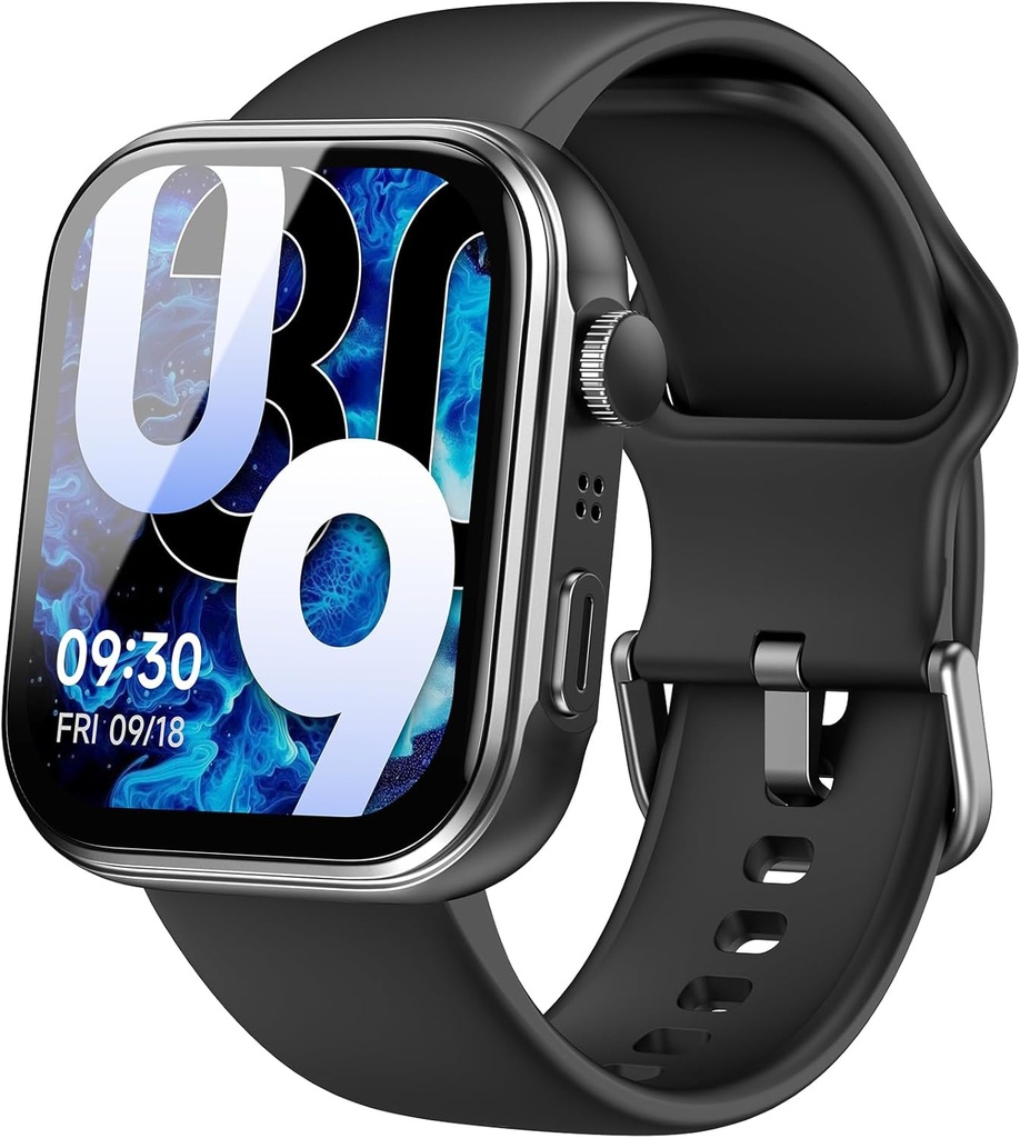 TOZO AMOLED S6 Smart ur 1.85 "Ultra-Clear Screen Dynamic Faces Bluetooth Call, 100 + Sport Modes Fitness Aktivitet Tracker med dvaleskærm IP68 Vandtæt sort