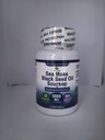 Sea Moss Softgel, Sea Moss Black Seed Oil Soursop Bladderwrack Burdock Gurmerisk for Cell Regeneration, Detox, Gut, fælles støtte, Chew Superfood Seamoss 6X stærkere end Sea Moss Gel, Capsule, Gummy