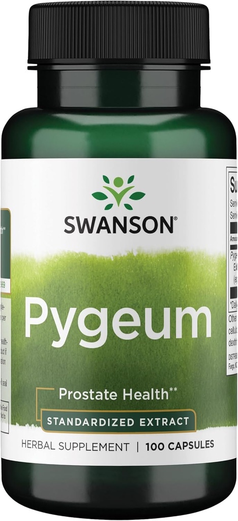 Swanson Pygeum - Herbal supplement fremme mandlige prostata sundhed, Bstige, og Urinary Tract sundhedsstøtte - Herre sundhed supplement - (100 kapsler, 125mg hver)