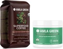 Amla Green Organic Ground Superfood kaffe, Medium Roast Gourmet kaffe og 20X koncentreret Original Amla Power 30 Servering