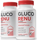 (2 Pack) Gluco Renu kapsler, officielle GlucoRenu piller, naturlig støtte til sunde niveauer, cirkulation og balance, Premium Formel blodkar Cleaner, GlucoReNu Glyco Optimizer (120 Kapsler)