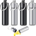 4pcs Pill Case, Travel Pill Case, Keychain Pill Holder, Portable Container Mini Metal Case,Small Portable Waterproof Pill Boxes with Keychain, Medicine Bottle for Outdoor Camping Travel