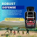 Immunitet Support - 10-in-1 med Echinacea, Elderberry, Hvidløg, gurkemeje med zink, C-vitamin, E, B6 & L- glutamin, 4.8 Millioner CFU Probiotika for voksne