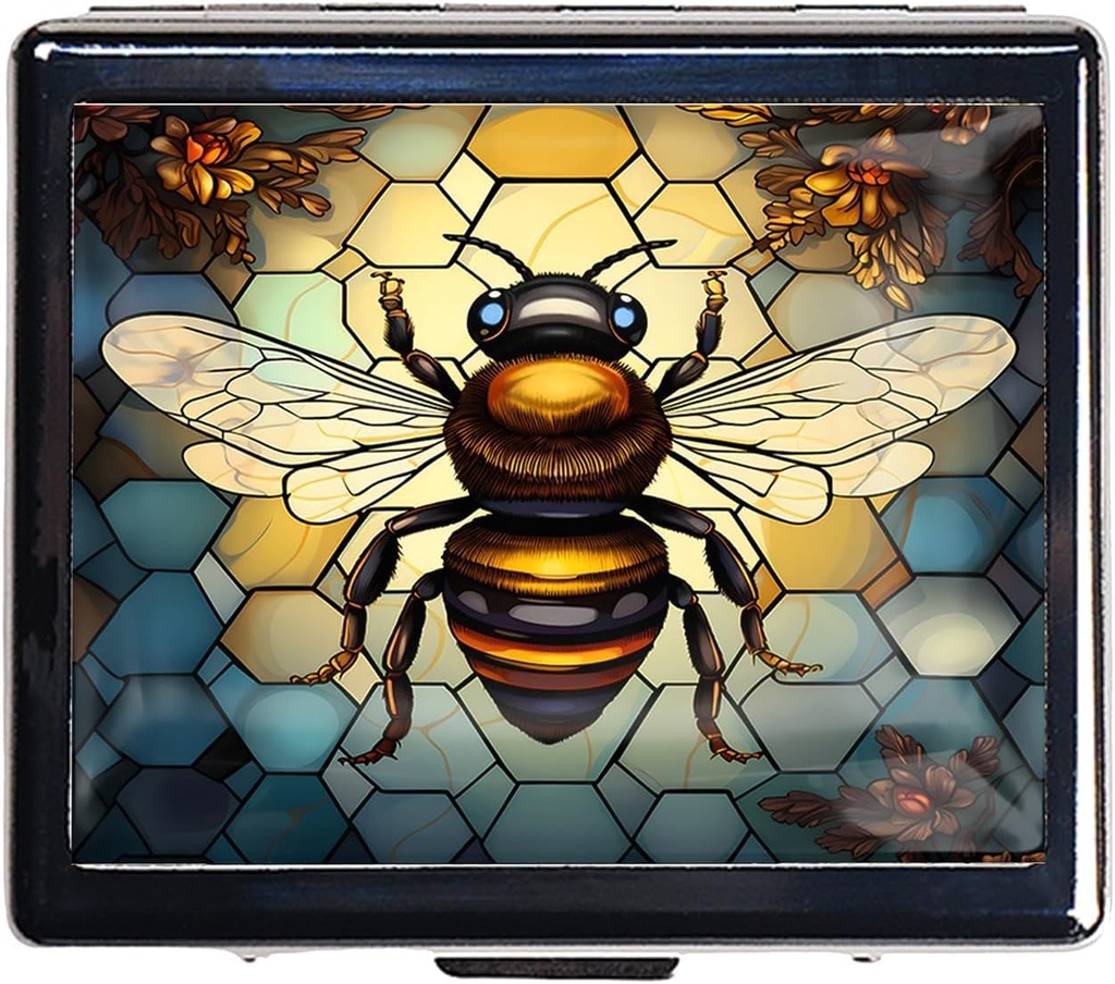 7 dage forkromet skinnende sølv pille Organizer med spejl indeni har 8 separate kompartmenter rektangel 7 dage pill boks pill sag (Bee arvet glas)