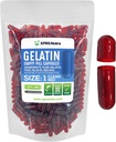 XPRS Nutra Størrelse 1 Tomme kapsler - 500 Greve Farvede Tomme Gelatine kapsler - Pille gør det supplement Kapselfyld - Fyldelig farve Gel Caps piller til Do- It- Yourself Kosttilskud (Clear Red)