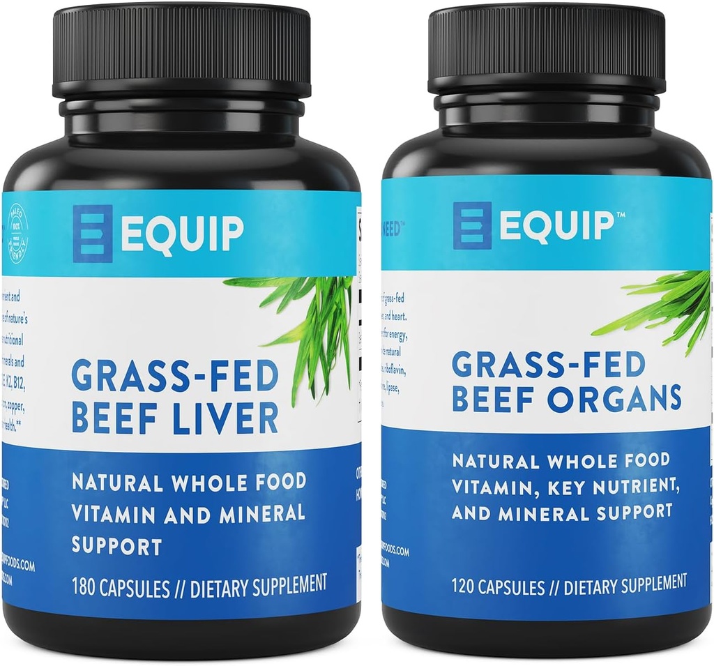 Equip Foods Grass-Fed Beef Liver Capsules & Grass-Fed Beef Organs