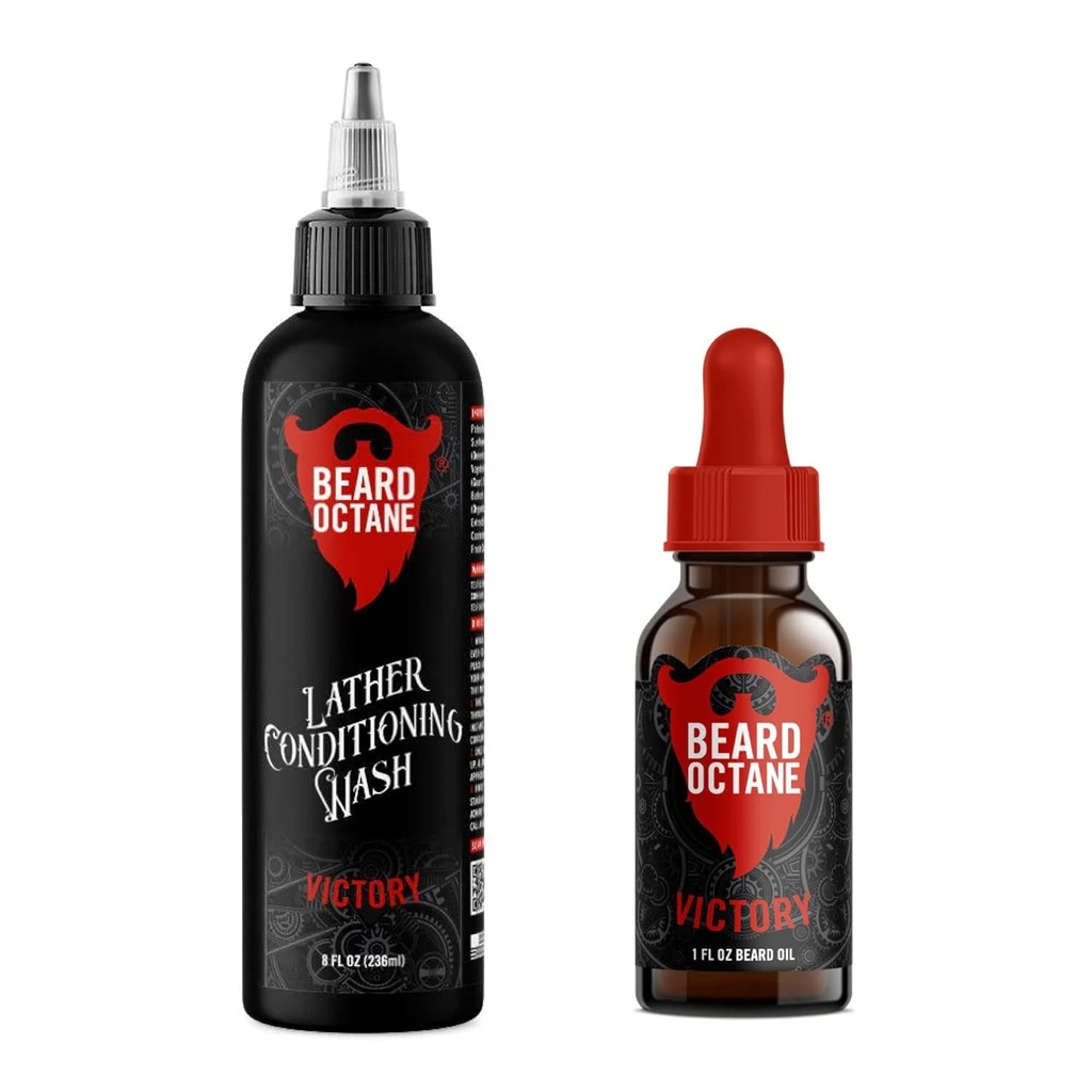 Beard Octane Foundral Beard Kit - Beard Shampoo & Oil - Natural Beard Care with Jojoba & Argan (Sejr - Ginger Yuzu, Labdanum & Fresh Ozone)