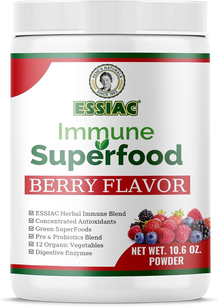 Essiac SuperFood for immun Support 10.6 oz Note 124; 12 Organic Green, Koncentrerede antioxidanter, Pre and Probiotics