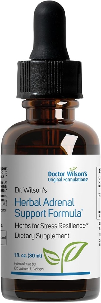 Dr. Wilsons Herbal Adrenal Support Formel adaptogene urter til daglig brug, søvn og energi Support 1 Liquid oz
