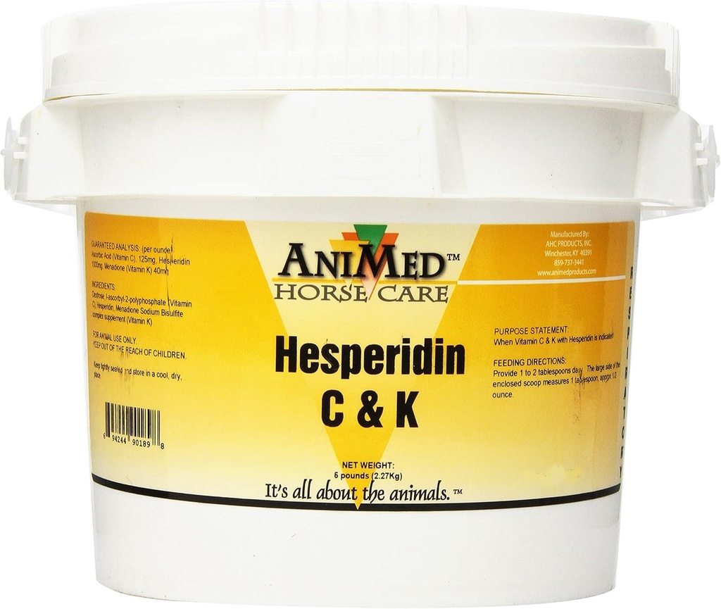 AniMed C-vitamin og K med Hesperidin supplement til heste, 5-pound
