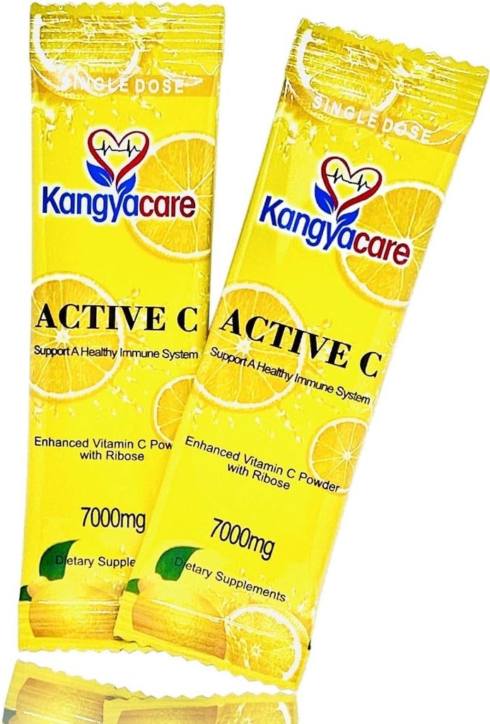 Kangyacare] Aktiv C - 20 Pakninger - enkelt dosis - 7000mg - Ekstra høj potens C-vitamin C pulver - immunforsvar & antioxidant beskyttelse -Forbedret absorption, Neutral pH
