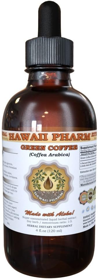 Hawaii iPharm Green Coffee Liquid Extract, Grøn kaffe (Coffea Arabica) Bean Powder Tincture Supplement 2 oz