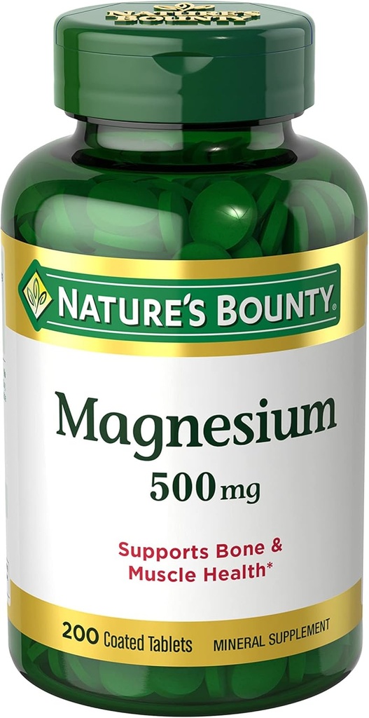 Nature 's Bounty Magnesium, Tablets, 500 mg- 200 Ct..