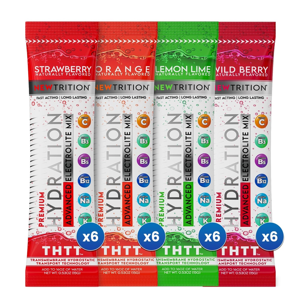 Hydration Powder, Electrolyte Powder Packets, Naturally Flavored Hydrating Packets for Water, Fast Acting Hydrate Electrolytes with Vitamins C & D