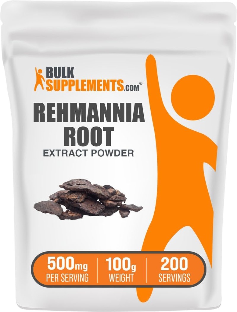 BulkSupplements.com Rehmannia Extract Powder, from Rehmannia Root, Herbal Supplement - Gluten Free, 500mg per Serving, 100g (3,5 oz) (Pack of 1)