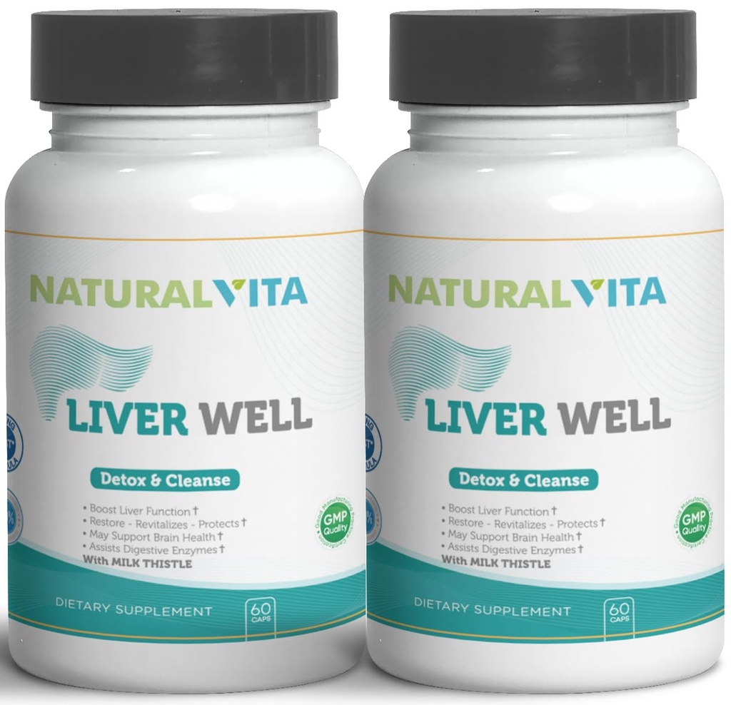 Lever Well (2) Rense, Metabolic Support Dtox - Lever supplement til Liverwell sundhed med mælk tidsel ekstrakt