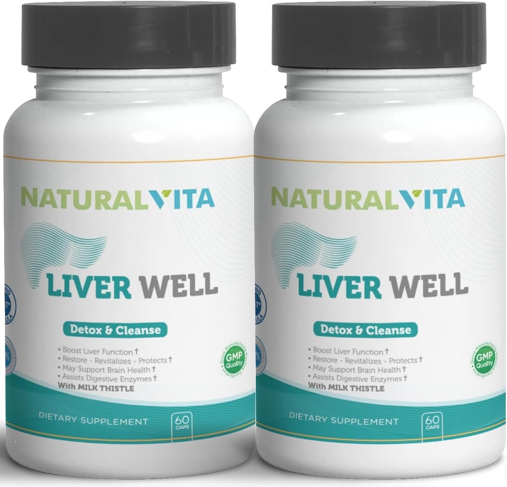 Lever Well (2) Rense, Metabolic Support Dtox - Lever supplement til Liverwell sundhed med mælk tidsel ekstrakt