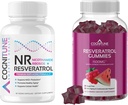 Sund Aging Supplement Bundle - Nicotinamid Ribsoside Complex og Resveratrol gummies - 5-in-1 Anti Aging Formel Plus Resveratrol gummies