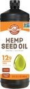 Manitoba Høst Hamp Seed Oil, Cold Pressed, Premium Quality, 12g Omegas 3 & 6 Per Servering, Hydrate & Nourish Skin - Ikke GMO, Vegan, Gluten Free, Great for madlavning, salatdressinger, 32 Fl Oz