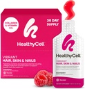 Healthycell Vibrant Hår Hud & Nails Dagligt flydende tillæg - Skønhed kosttilskud med hydrerende næringsstoffer & essentielle vitaminer - Collagen, Biotin & Hyaluronsyre - 30 Gel pakker