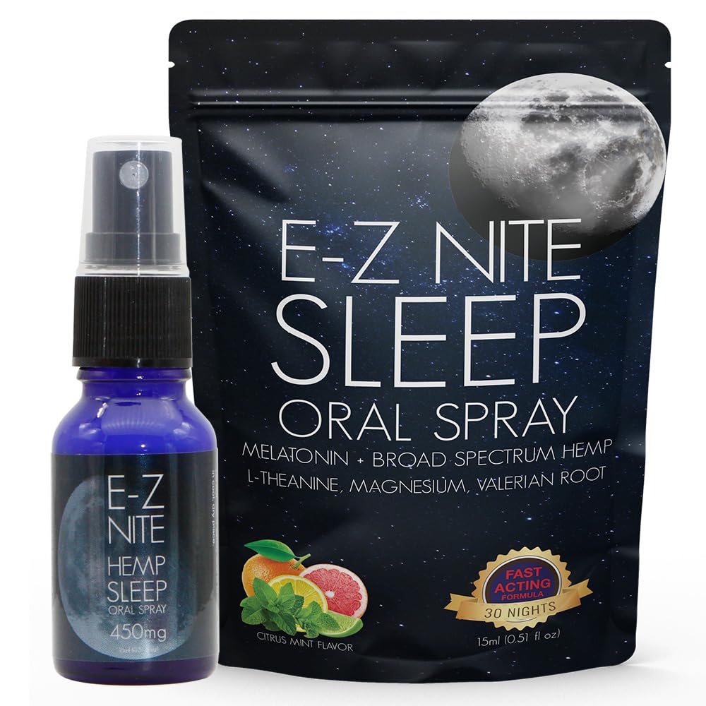 Hamp Sleep Spray med Melatonin L- Theanine Valerian Root Magnesium 124; Hurtig fungerende Non- Habit Danning Non- GMO, Gluten Free, Natural Sleep Aid