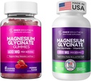 Magnesiumglycinat Glycinate Gummies til voksne, søvn, afslapning & fokus, blandet berry flavor & kapsler med zink & vitamin D3 til dvalestøtte