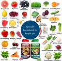 Frugt & Veggie hele kosttilskud - Formuleret til seniorer for Max Absorption - 90 Frugtkapsler og 90 Veggie kapsler - 1 sæt