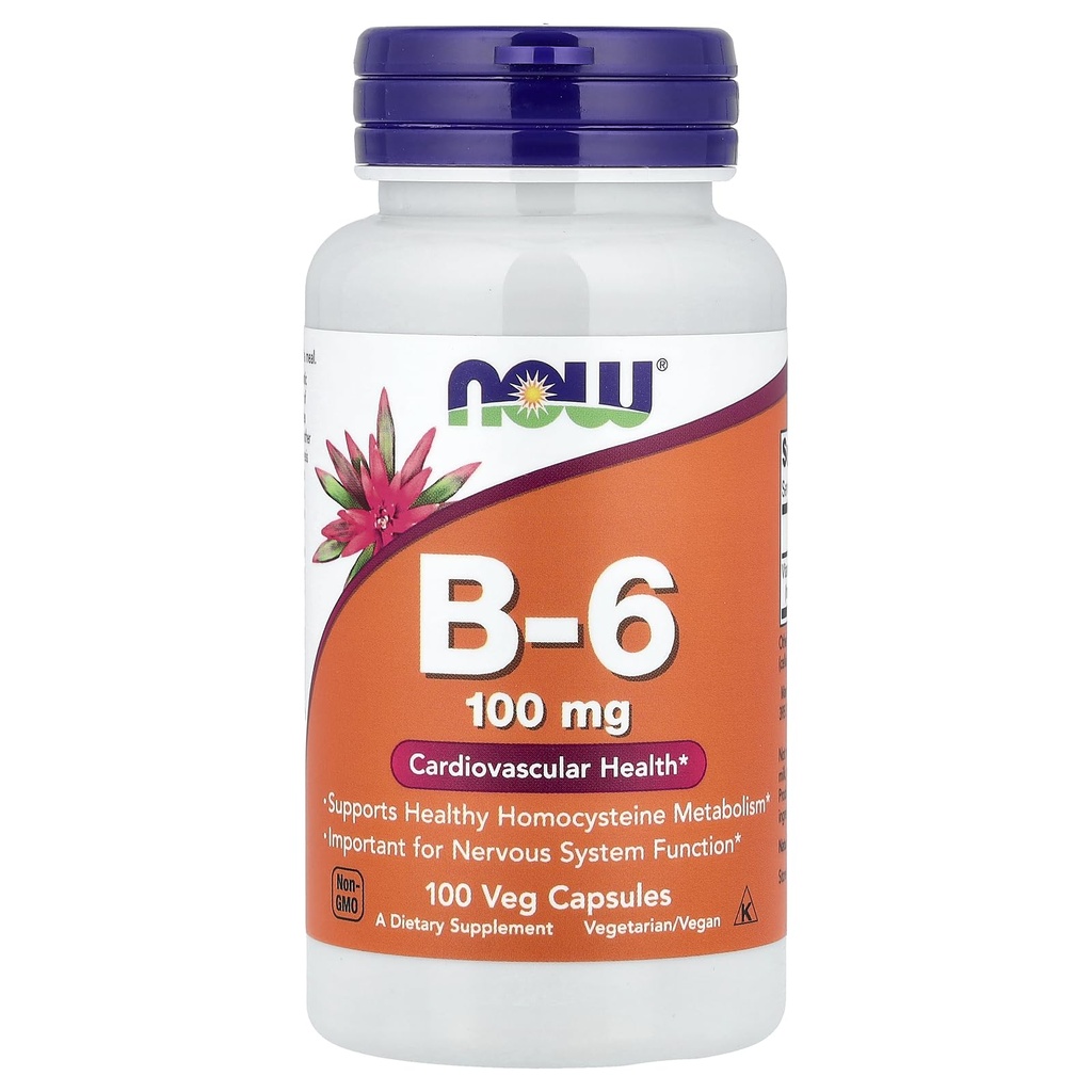 Nu fødevarer B- 6 100 mg 100 kapsler