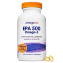 OmegaVia EPA 500, Renset Omega-3 Fish Oil Supplement, 500 mg EPA i triglycerid form, Burpless Fish Oil, non-GMO, Gluten- Free, IFOS 5- Star, 120 Softgels