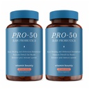 Vitamin Bounty Pro- 50 Probiotisk 50 Millioner CFU - 13 Strå supplement til mænd og kvinder + Prebiotics - fordøjelsessygdomme & Gut Support - Lactobacillus & Bifidobacterium - forsinket frigivelse kapsler, 2 Pack