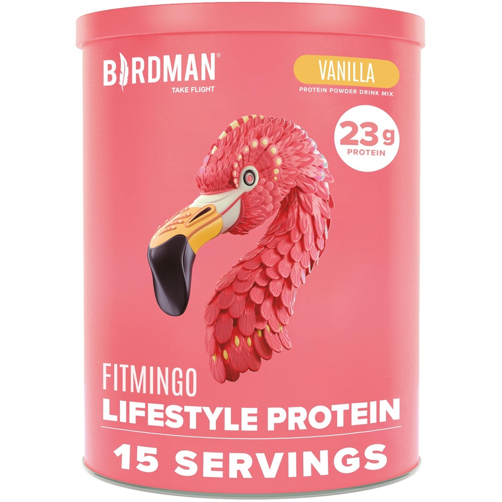 BIRDMAN Fitmingo Vegan Protein Powder med Inositol, Collagen Boostere, Hyaluronsyre og Vitaminer Medicine 124; Lavcarb, Dairy Free, Lavkalorie Medical 124; 23g Plant Based Blueberry Protein Powder med Myo- Inositol