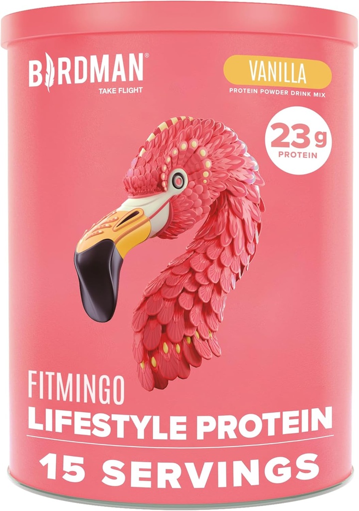 BIRDMAN Fitmingo Vegan Protein Powder med Inositol, Collagen Boostere, Hyaluronsyre og Vitaminer Medicine 124; Lavcarb, Dairy Free, Lavkalorie Medical 124; 23g Plant Based Blueberry Protein Powder med Myo- Inositol