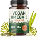 Vegan Omega 3 Algae Oil against 124; Plant Based DHA EPA against 124; Sustainable Sourced, No Carrageenan, Non GMO 'er