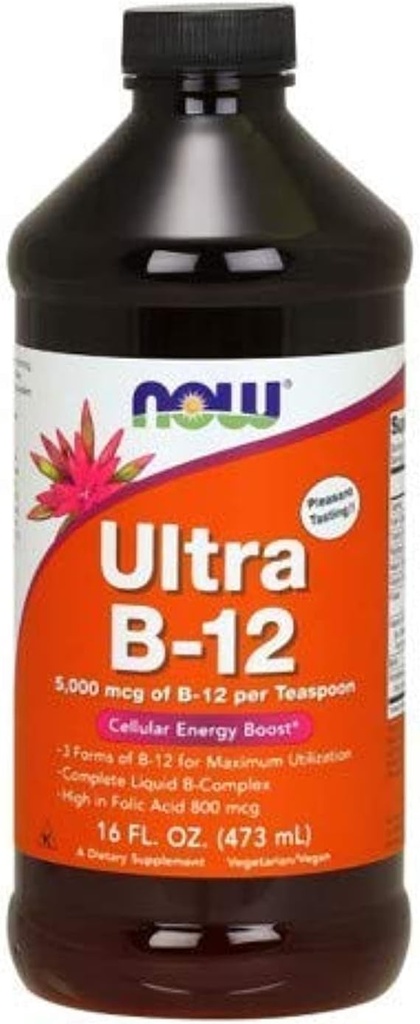 Now Foods - Ultra B- 12 Flydende Cellulær Energy Boost 5000 mcg. - 16 oz. (2 - Pack)