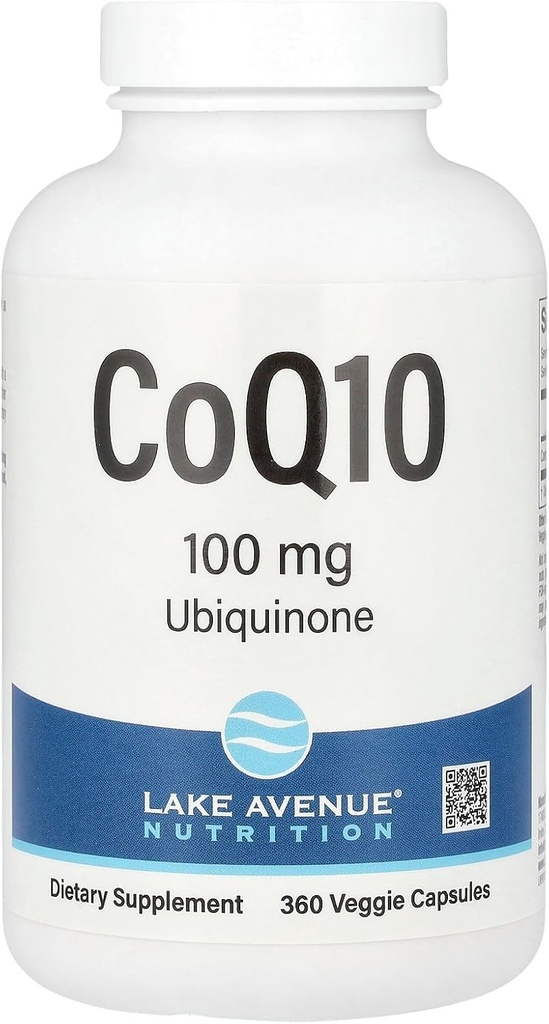 Lake Avenue CoQ10 Nutrition - Ubiquinone supplement - fremmer antioxidant aktivitet - Gluten Free, Non- GMO - 100 mg - 360 Veggie kapsler