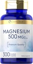 Carlyle Magnesium 500 mg • 124; 300 Overtrukne kapsler • 124; Vegetarisk, ikke- GMO, og Gluten Free Supplement