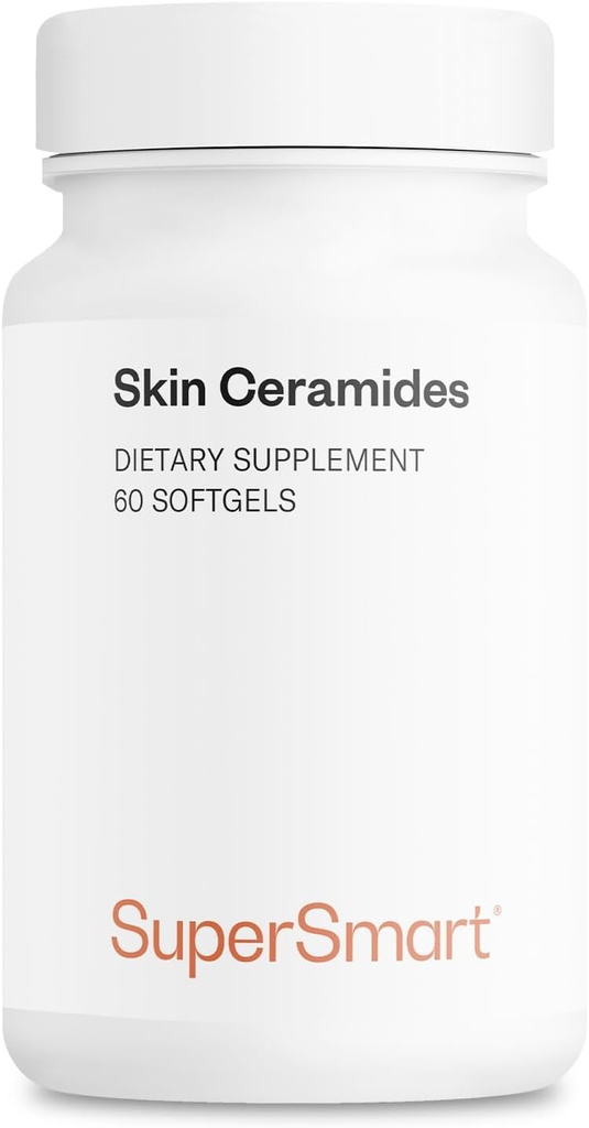 Supersmart - Skin Ceramider - med zink - Kraftfuld Skin Hydration, Beskyttelse & Care Supplements 124; Non- GMO - 60 Softgels