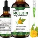 Flydende dråber med Mullein Leaf, Mullein dråber til Lungs Organic Respiratory Booster Alkohol Gratis, Lung Cleanse for Immun og Respiratory Health Support, Hvid